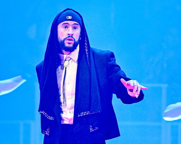 Bad Bunny performs onstage during night two during his "Most Wanted" tour at State Farm Arena on May 15, 2024 in Atlanta, Georgia.